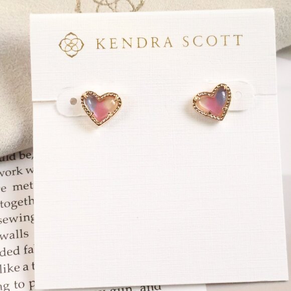 Kendra Scott Jewelry - Kendra Scott Ari Heart Gold Watercolor Stud Earrings
